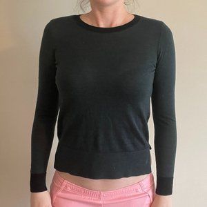 Loft EveryDay Crew Neck Sweater Green and Black - XXS